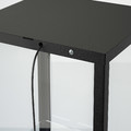 BLÅLIDEN Glass-door cabinet, black, 35x32x151 cm