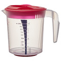 INFRIA Jug with lid and citrus squeezer, transparent/cerise, 1.0 l