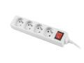 Lanberg Power Strip 4xFR, with circut breaker, full CU, 1.5m, white