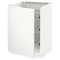 METOD Base cabinet with wire baskets, white/Voxtorp matt white, 60x60 cm