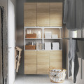 ENHET Storage combination, white/oak effect, 120x32x225 cm