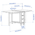 NORDEN / LISABO Table and 4 chairs, birch/black, 26/89/152 cm