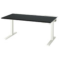 MITTZON Desk sit/stand, electric black stained ash veneer/white, 140x80 cm