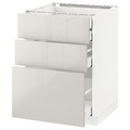 MAXIMERA/METOD Base cb 3 frnts/2 low/1 md/1 hi drw, white, Ringhult light grey, 60x61.8x88 cm