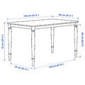 DANDERYD / SKOGSTA Table and 4 chairs, white/acacia, 130 cm