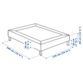 LYNGÖR Slatted mattress base with legs, white, Standard Double