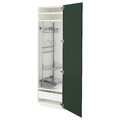 METOD / MAXIMERA High cabinet with cleaning interior, white/Havstorp deep green, 60x60x200 cm