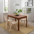 EKEDALEN / ODGER Table and 4 chairs, brown, white beige, 120/180 cm