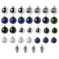 VINTERFINT Decoration bauble, set of 32, blue/mixed colours