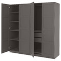 PAX / BERGSBO Wardrobe, dark grey/dark grey, 200x60x201 cm