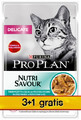 Purina Pro Plan Cat Nutri Savour Ocean Fish in Gravy Wet Cat Food 3+1 x 85g