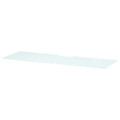 BESTÅ Top panel for TV, glass white/light green, 120x40 cm