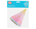 Party Paper Hats Gold Stars 6pcs