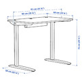 RELATERA Desk combination, white/light gray-green, 90x60 cm