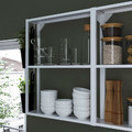 ENHET Kitchen, white, grey frame, 223x63.5x222 cm