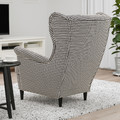 STRANDMON Wing chair, Vibberbo black/beige