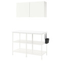 ENHET Wall storage combination, white, 123x63.5x207 cm