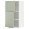 METOD Wall cabinet with shelves/2 doors, white/Stensund light green, 60x100 cm