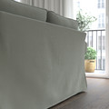 EKTORP 3-seat sofa with chaise longue, Hakebo grey-green