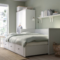 HEMNES Day-bed w 3 drawers/2 mattresses, white/Vannareid firm, 80x200 cm