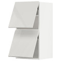 METOD Wall cab horizo 2 doors w push-open, white/Ringhult light grey, 40x80 cm