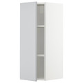 METOD Wall cabinet with shelves, white/Veddinge grey, 30x80 cm