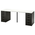 LAGKAPTEN / ALEX Desk, white/black-brown, 200x60 cm