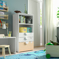 SMÅSTAD / PLATSA Bookcase, white birch/with 3 drawers, 60x42x123 cm