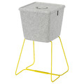 BRÄNNBOLL Basket, grey/yellow, 30x33x30 cm