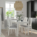 EKEDALEN / EKEDALEN Table and 4 chairs, white white/Ramna light grey, 80/120 cm