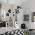 SMÅSTAD / PLATSA Wardrobe, white grey/with 3 drawers, 60x57x181 cm