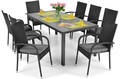 Garden Furniture Set Table & 8 Chairs MALAGA, black