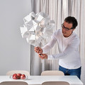 RAMSELE Pendant lamp, geometric, white, 43 cm