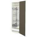 METOD / MAXIMERA High cabinet with cleaning interior, white/Havstorp brown-beige, 60x60x200 cm