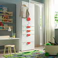 SMÅSTAD / PLATSA Wardrobe, white white/with 4 drawers, 60x42x181 cm