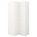 PAX Corner wardrobe, white, Grimo white, 111/111x236 cm