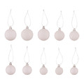 Christmas Baubles 20pcs, plastic, white