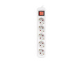 Lanberg Power Strip 1.5m 5x Schuko Outlet PS1-05F-0150-W, white