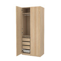 PAX / FORSAND Wardrobe combination, white stained oak effect, 100x60x236 cm