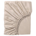 NATTJASMIN Fitted sheet, light beige, 160x200 cm