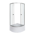 Shower Enclosure Arkell, semi-circular, high shower tray, 80 x 80 x 197 cm, chrome/transparent