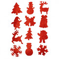 Craft Christmas Self-Adhesive Decoration Set Glitter Mix 12pcs, red