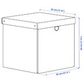 NIMM Storage box with lid, light grey-beige, 32x30x30 cm