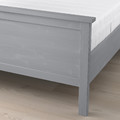 HEMNES Bed frame with mattress, grey stain/Åkrehamn medium firm, 160x200 cm