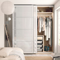 PAX Wardrobe frame, white stained oak effect, 200x58x236 cm