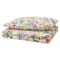 STRANDLUMMER Duvet cover and pillowcase, multicolour/floral pattern, 150x200/50x60 cm