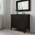 KOPPANG Chest of 3 drawers, black-brown, 90x83 cm