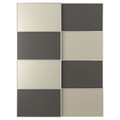 MEHAMN Pair of sliding doors, double sided dark grey/grey-beige, 150x201 cm