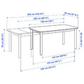 STRANDTORP / ODGER Table and 4 chairs, white/anthracite, 150/205/260 cm