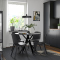 MARIEDAMM / ODGER Table and 4 chairs, black marble effect/anthracite, 105 cm